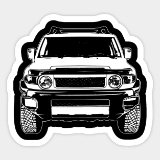 White FJ Cruiser Sketch Art Sticker